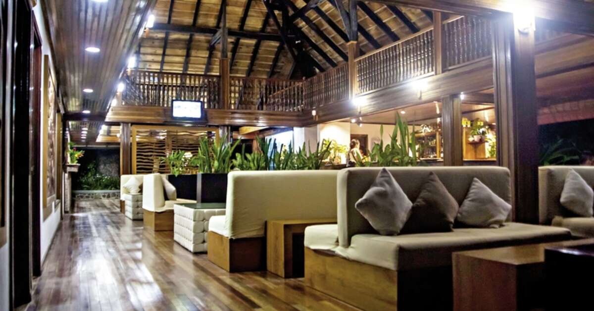 Een foto van het interieur van La Digue Island Lodge