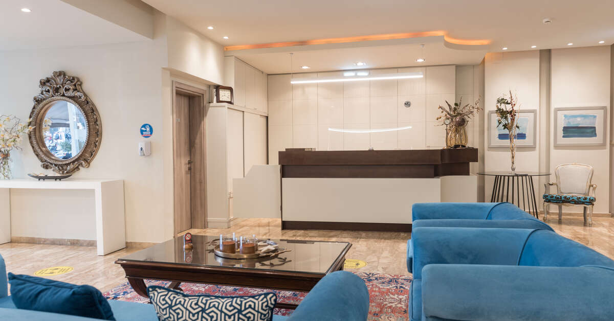 Een foto van het interieur van Regina Mare Hotel
