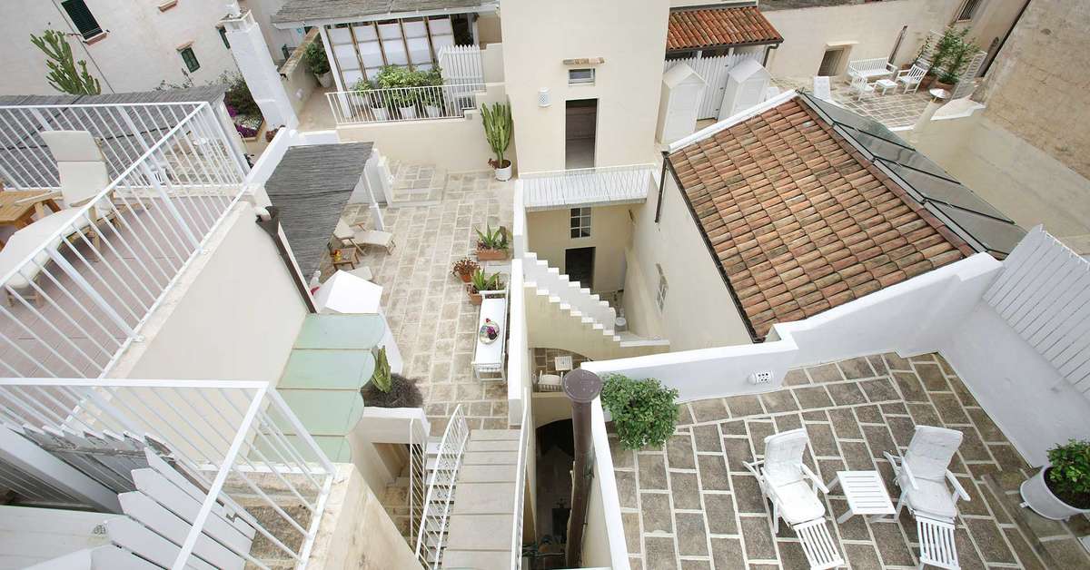 Een foto van het terras bij Relais Corte Palmieri