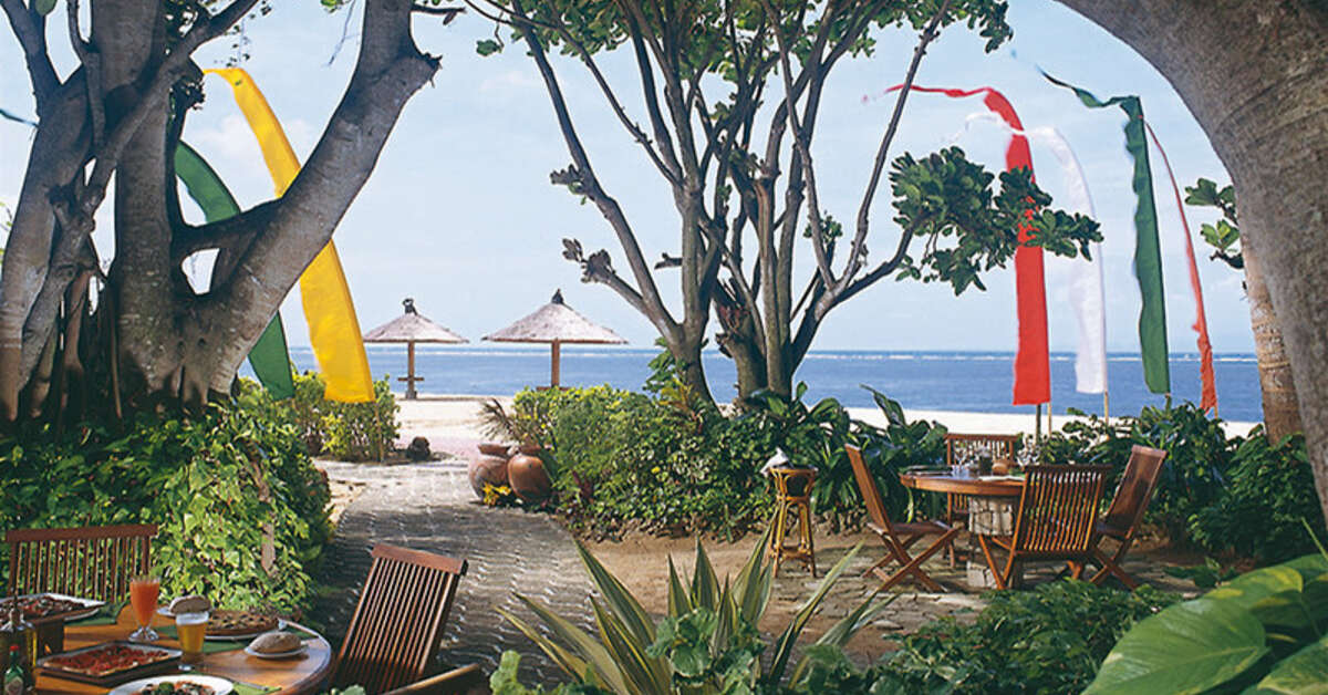 Ein Foto von der Terrasse im Hyatt Regency Bali