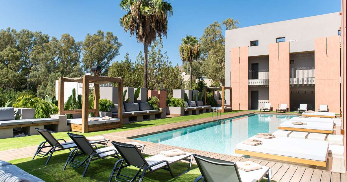 Ein Foto vom Pool im Pilot Amphora Boutique Hotel