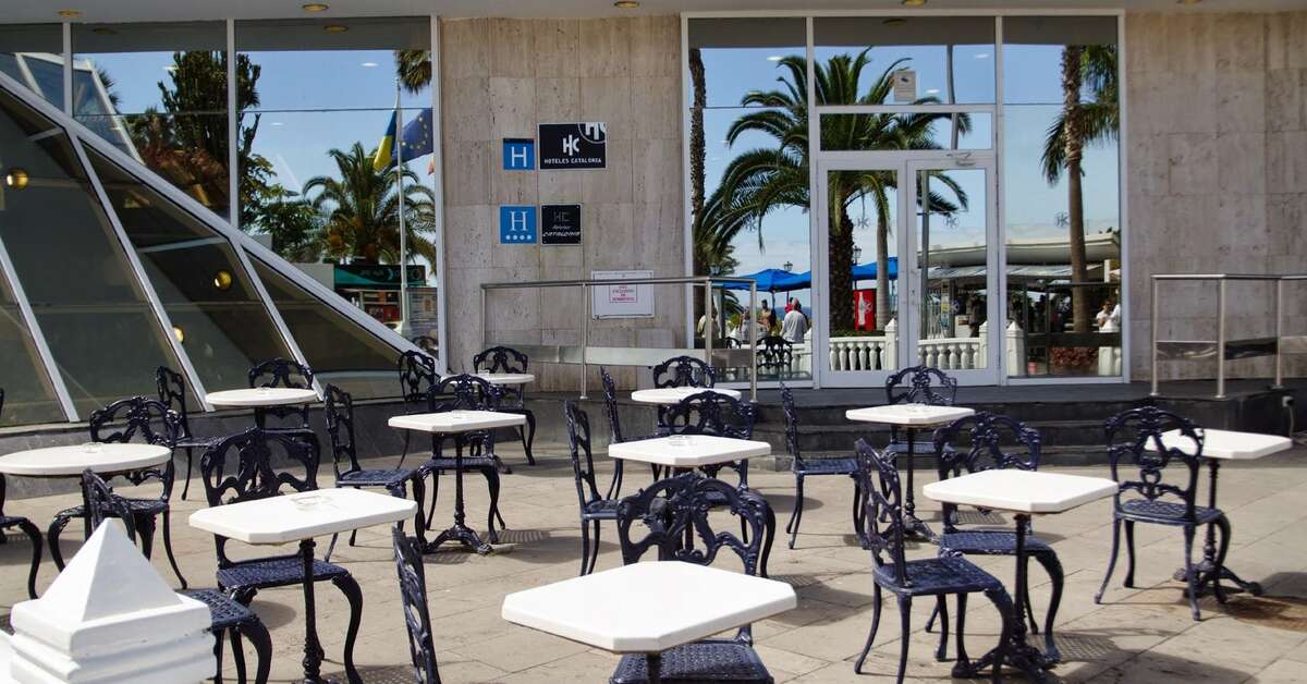 Een foto van het terras bij Catalonia Las Vegas