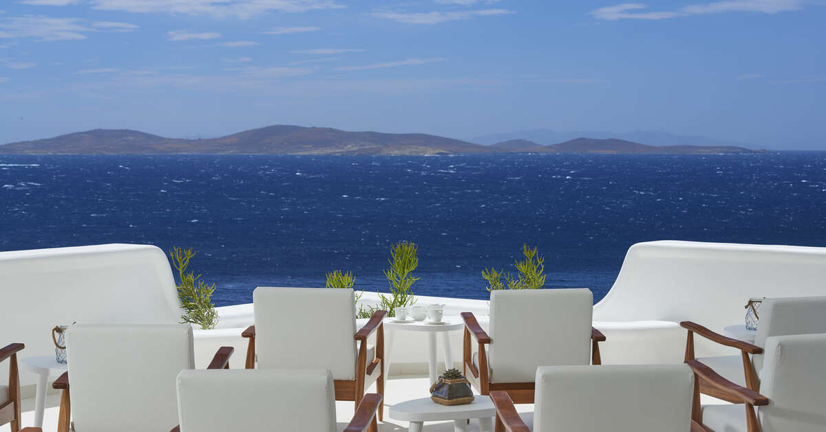 Een foto van het terras bij Anax Resort & Spa