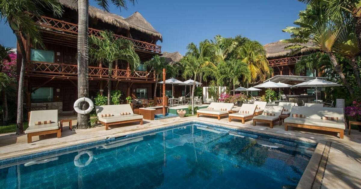 Een foto van het zwembad bij Hotel Boutique Magic Blue