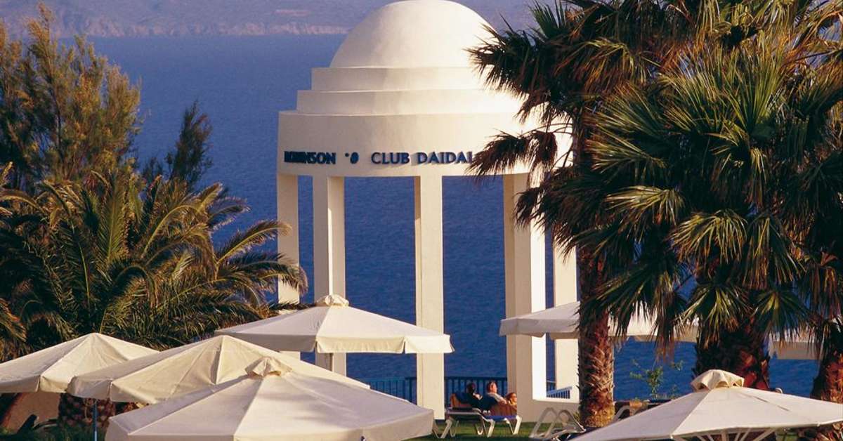 Een foto van het terras bij Robinson Club Daidalos
