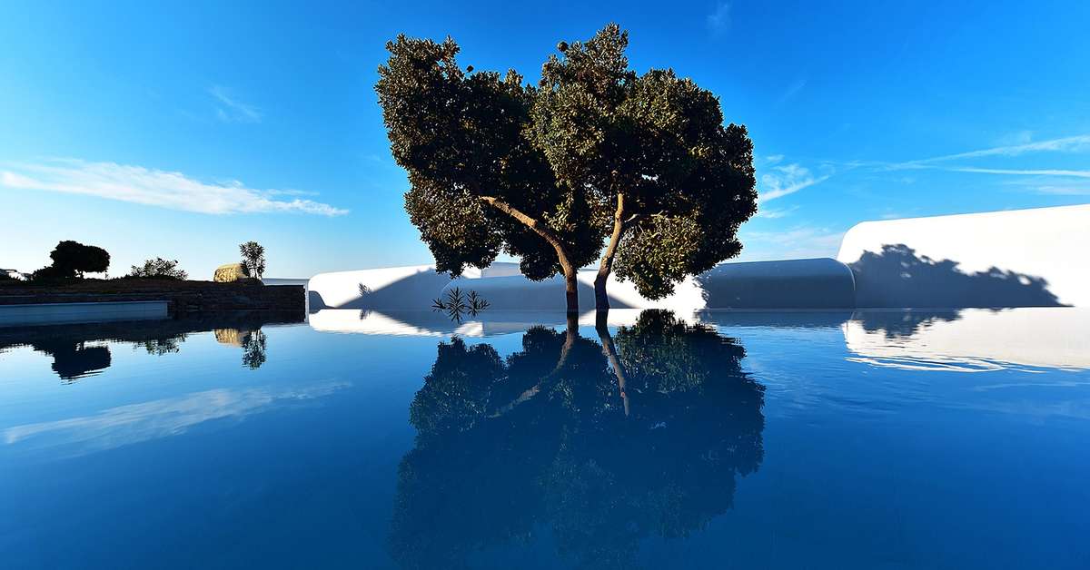 Een foto van het zwembad bij Mykonos Grand Hotel & Resort