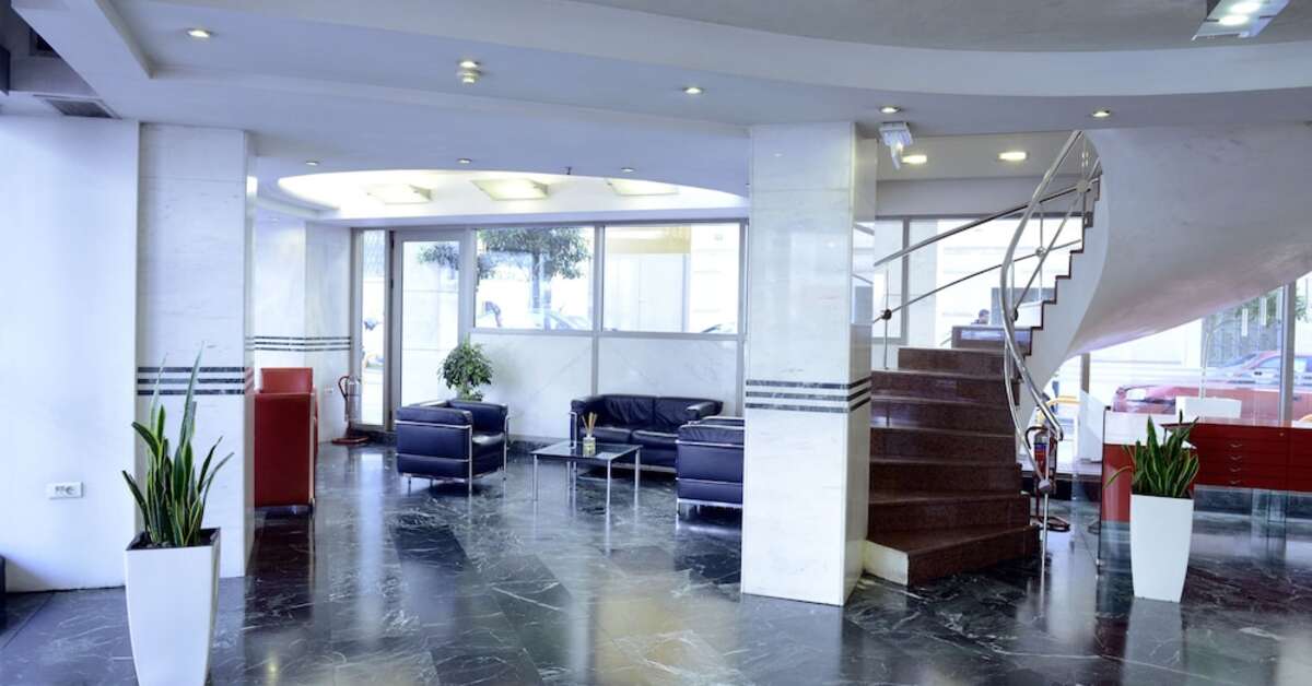 Een foto van het interieur van Dorian Inn Hotel