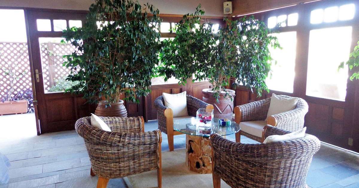 Een foto van het interieur van Leptos Panorama Hotel