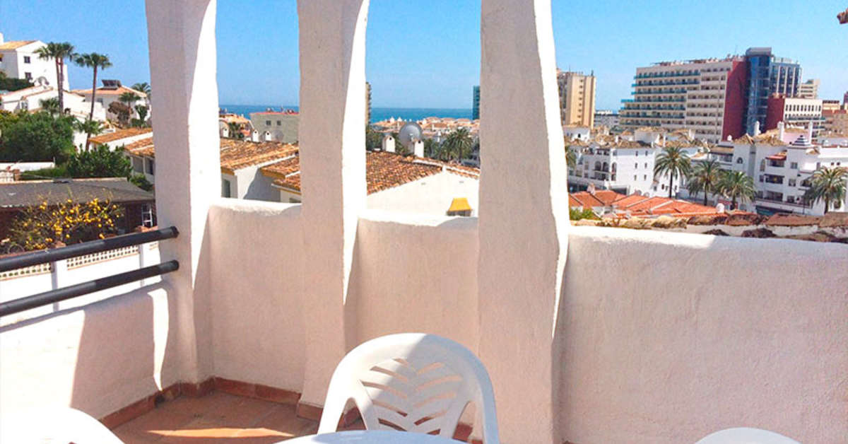 Een foto van het terras bij Pueblo Evita