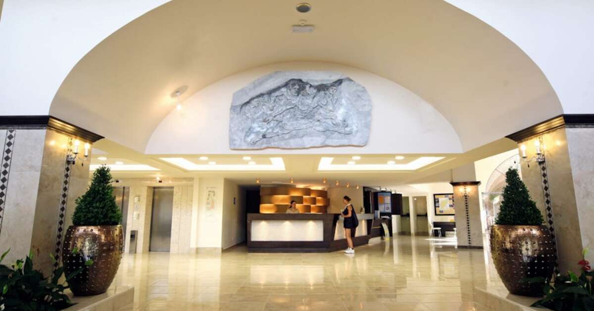 Een foto van het interieur van Hotel Ialyssos Bay