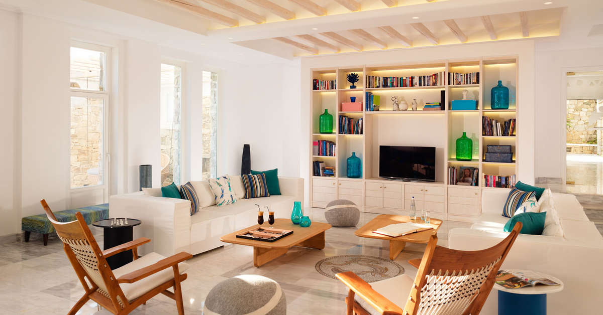 Een foto van het interieur van Mykonos Grand Hotel & Resort