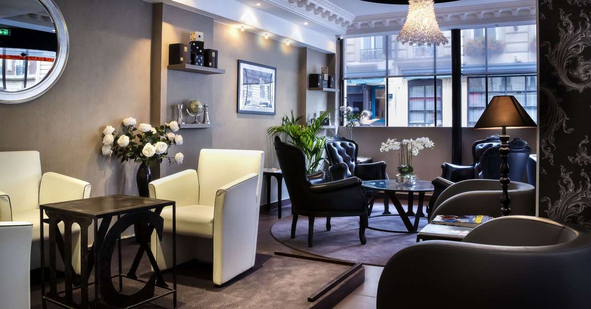 Een foto van het interieur van Hotel Elysees Bassano