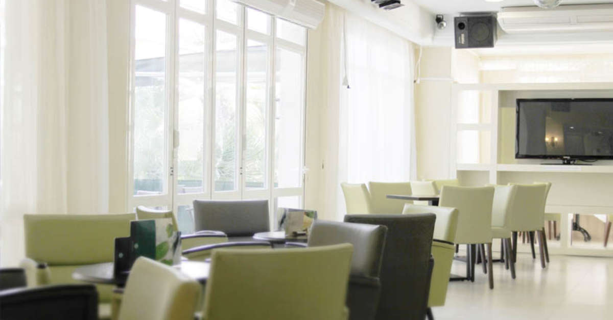 Een foto van het interieur van Hotel Morlans Garden