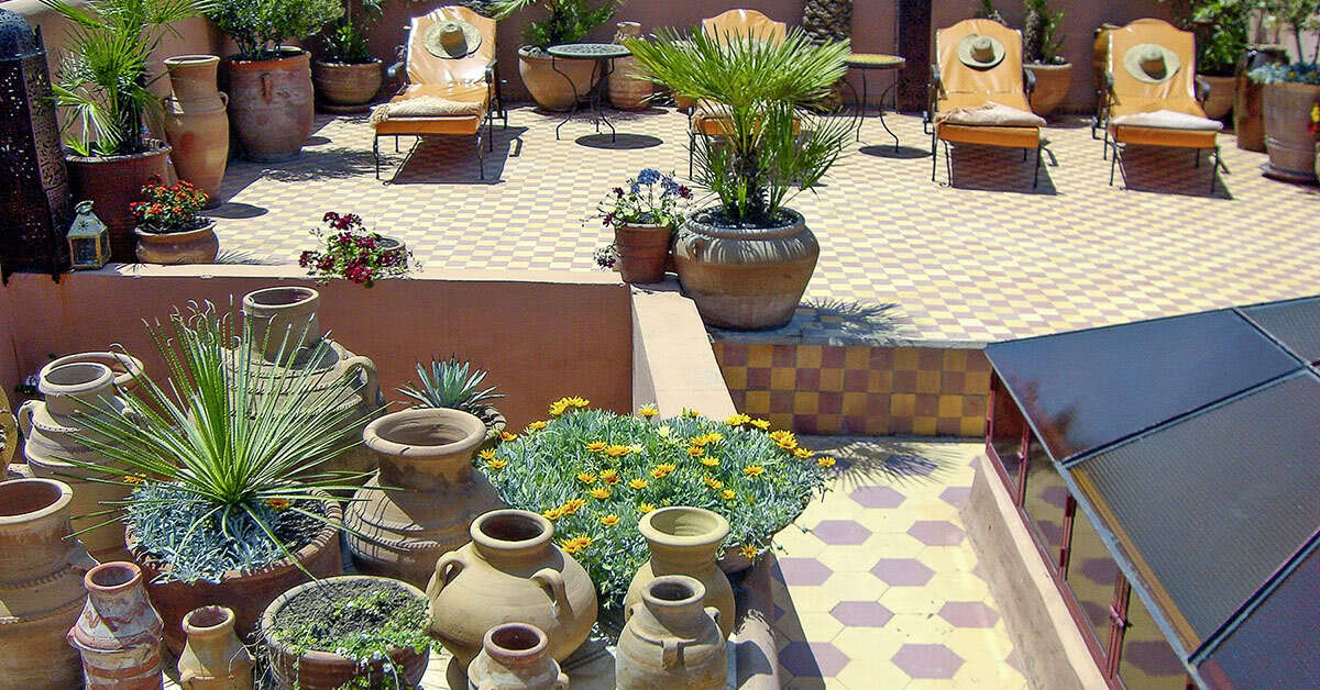 Een foto van het terras bij Riad Ifoulki