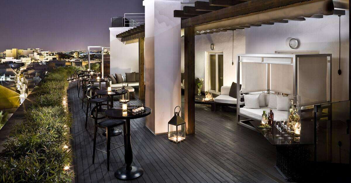 Ein Foto von der Terrasse im Hotel Colon Gran Melia