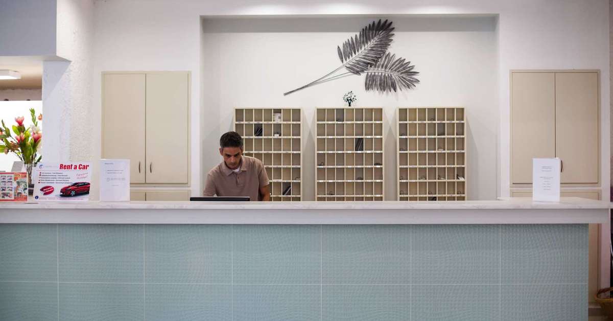 Een foto van het interieur van Lymberia Hotel
