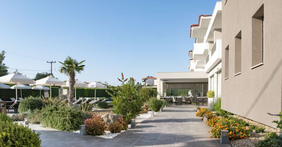 Een foto van het terras bij Lagaria Hotel & Appartementen
