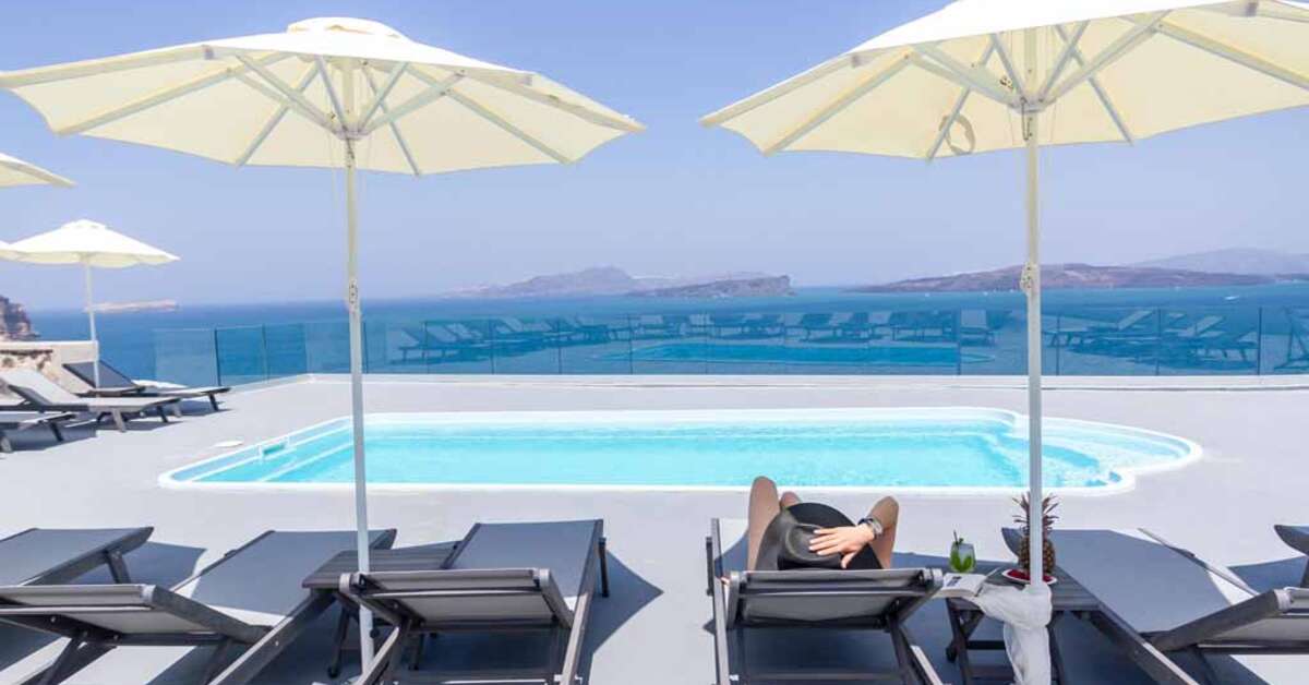 Een foto van het zwembad bij Hotel Goulielmos
