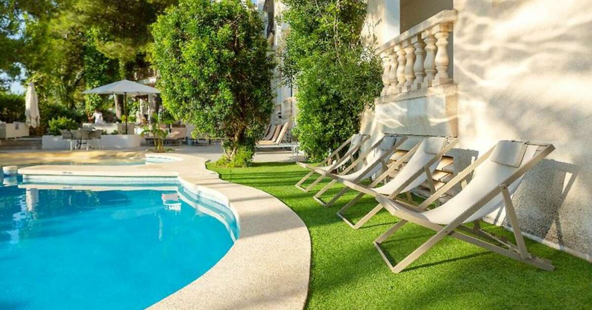 Ein Foto vom Pool im Es Baulo Petit Hotel
