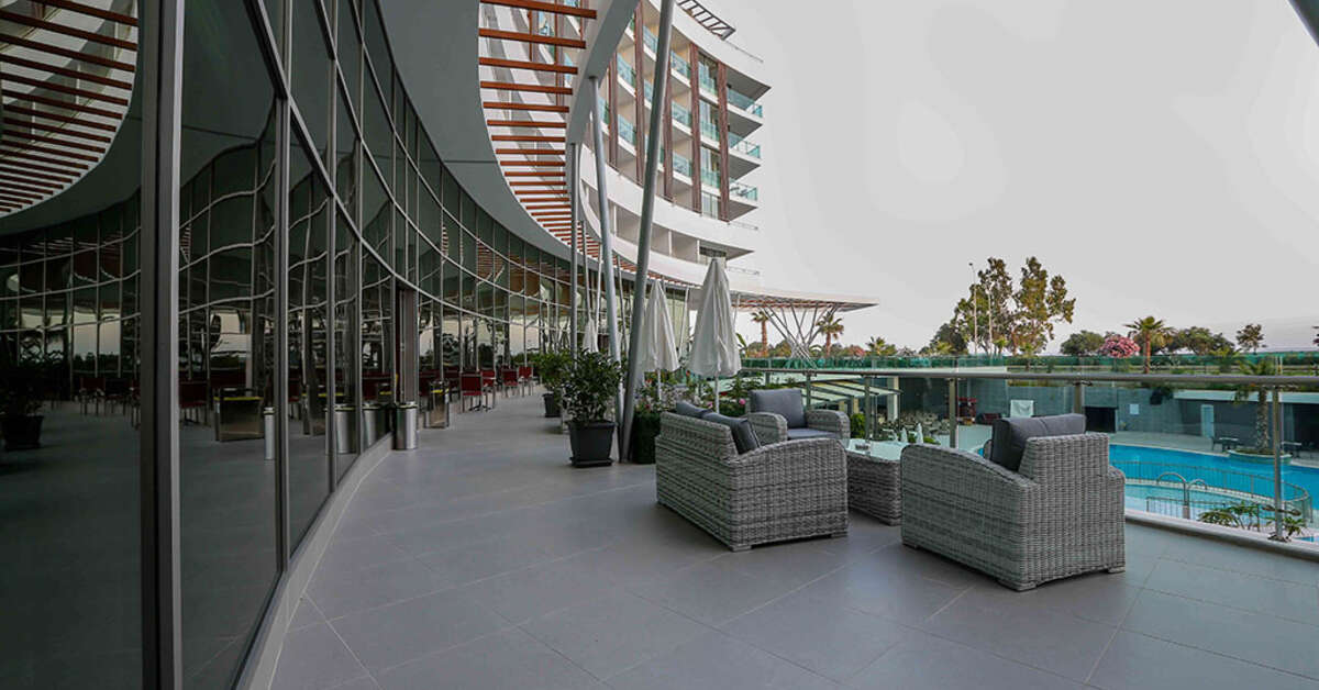 Ein Foto von der Terrasse im Xoria Deluxe Hotel