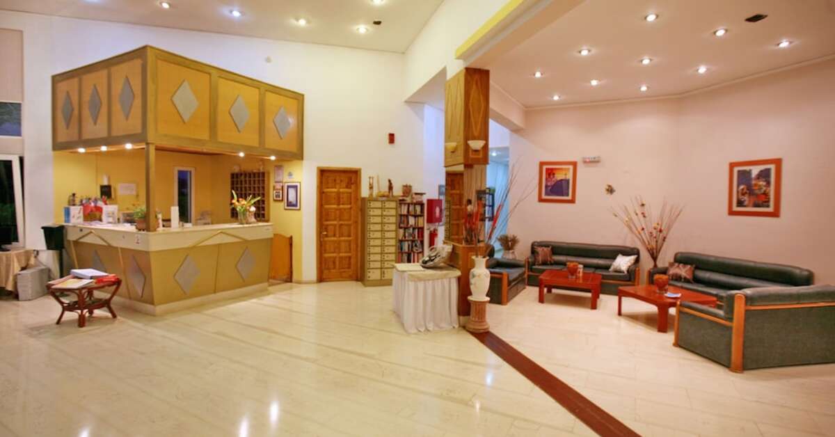 Een foto van het interieur van Hotel Aegeon