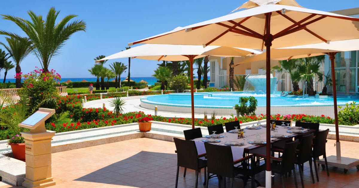 Ein Foto von der Terrasse im Hasdrubal Prestige Thalassa & Spa Djerba