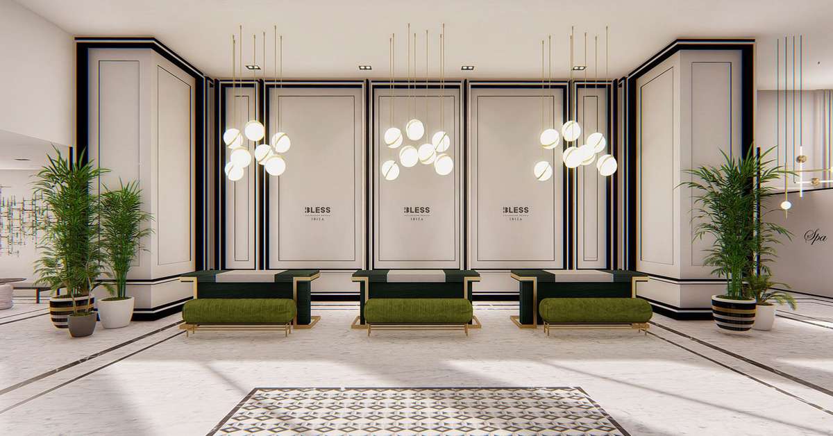 Een foto van het interieur van Bless Ibiza Hotel
