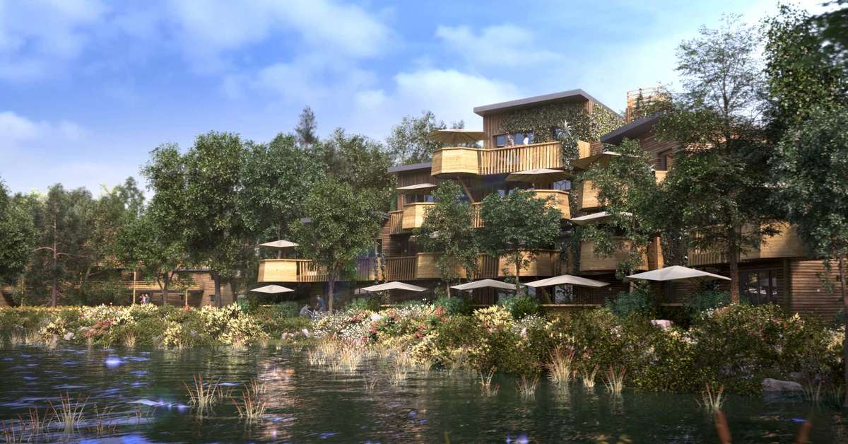 Een foto van de buitenkant van Center Parcs Villages Nature Paris