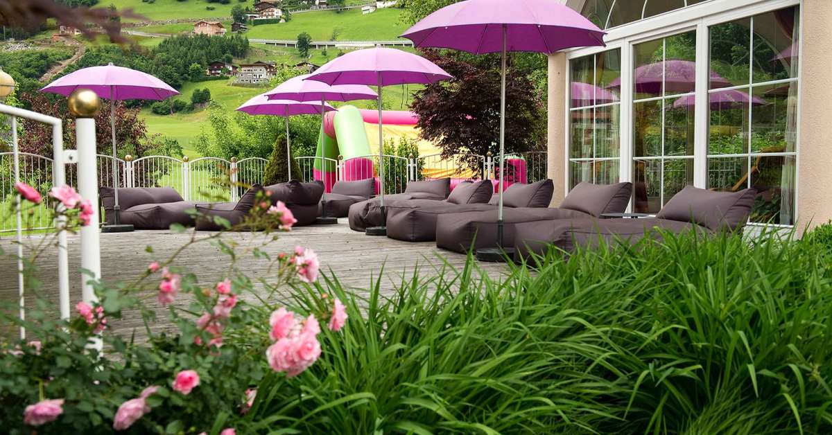 Ein Foto von der Terrasse im Landgut Zapfenhof