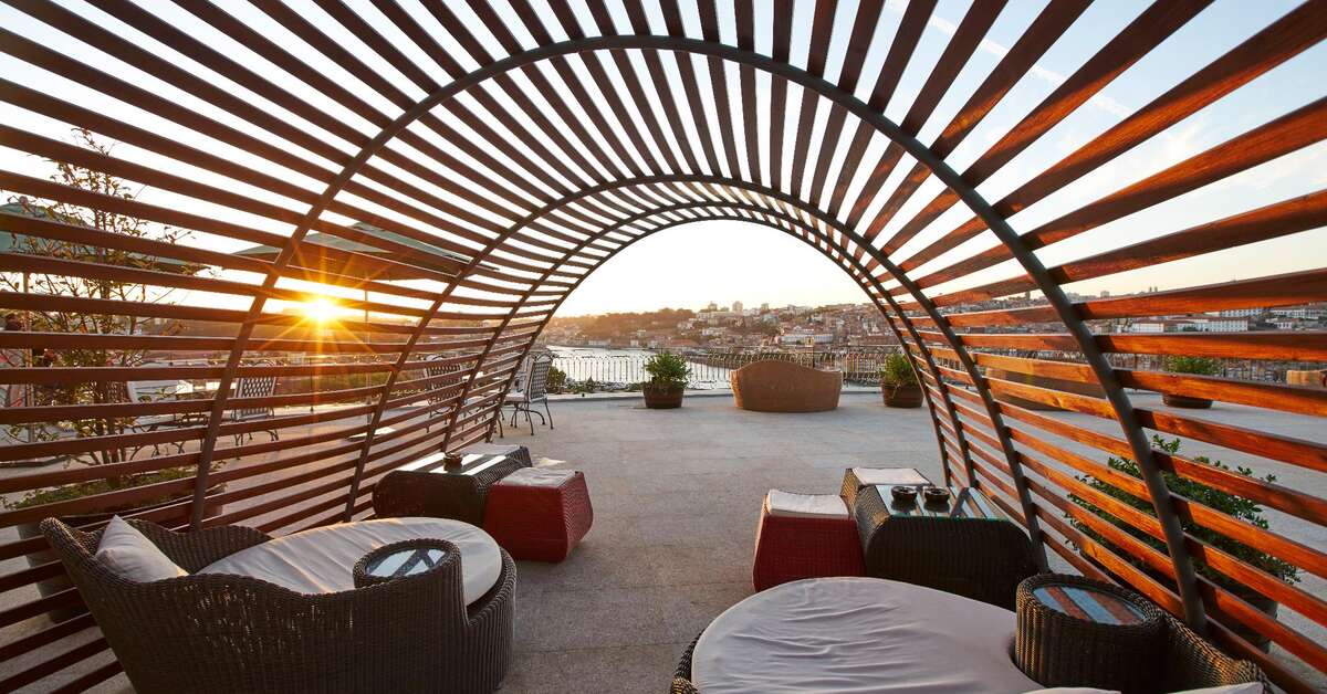 Ein Foto von der Terrasse im The Yeatman Hotel