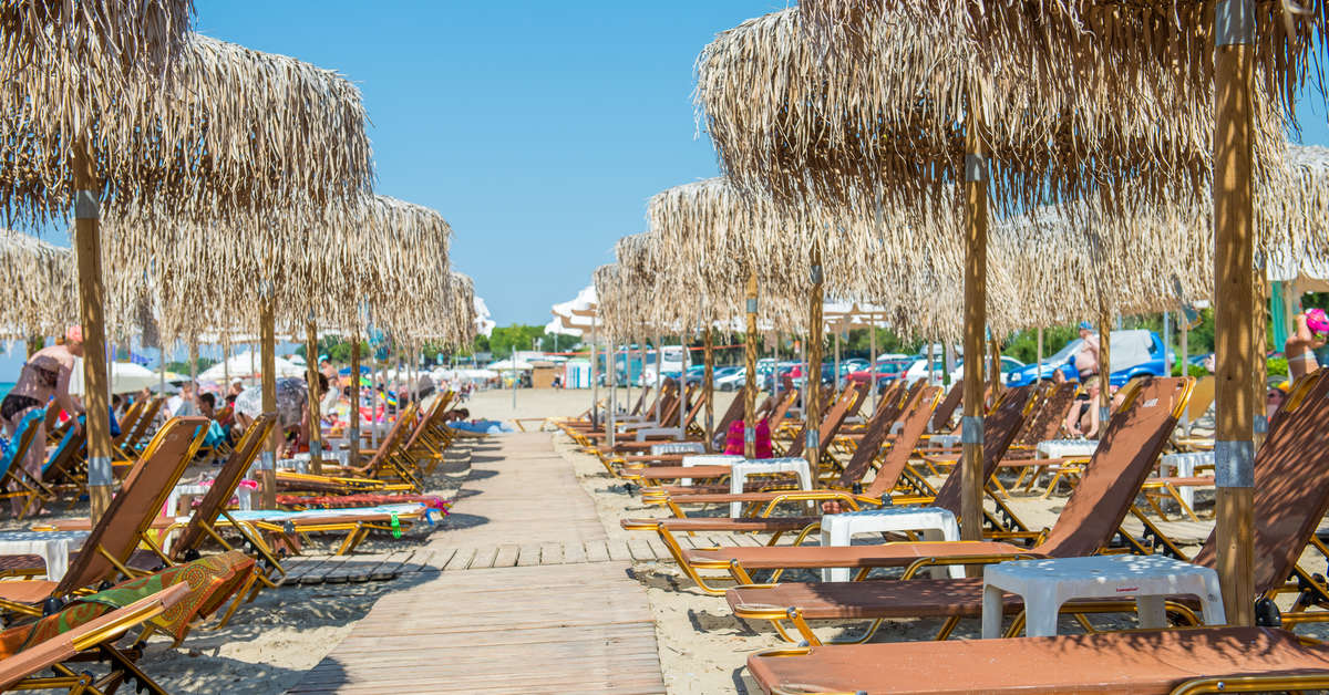 Een foto van het strand bij Georgalas Sun Beach Resort