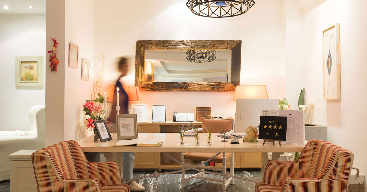 Een foto van het interieur van Mandraki Village