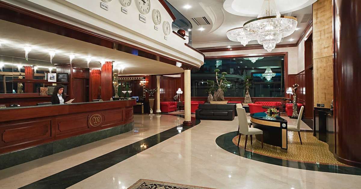 Een foto van het interieur van Grand Hotel Minareto