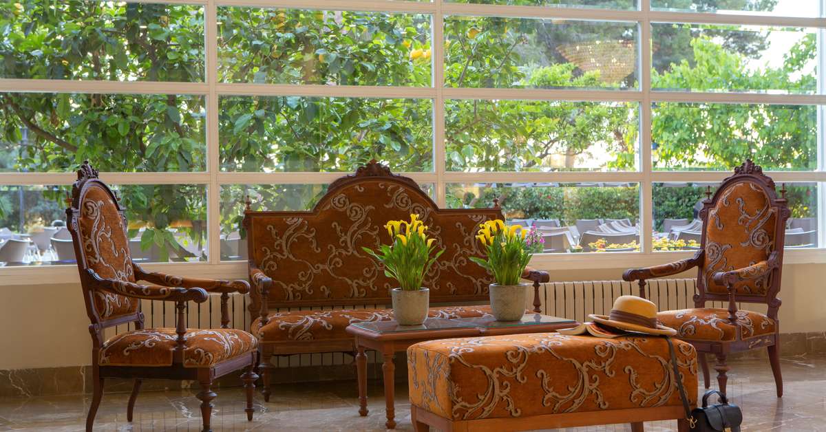 Een foto van het interieur van Hotel Castell dels Hams