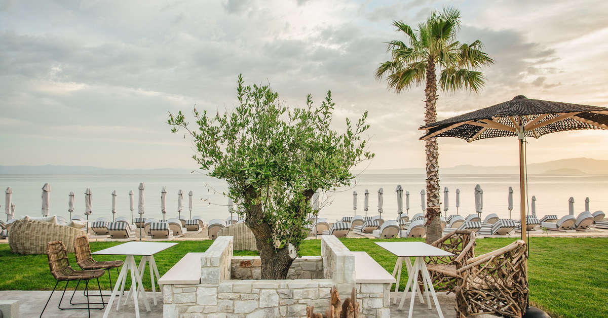 Ein Foto von der Terrasse im Blue Carpet Luxury Suites