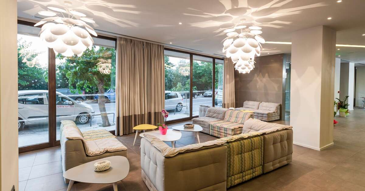 Een foto van het interieur van Kriti Hotel
