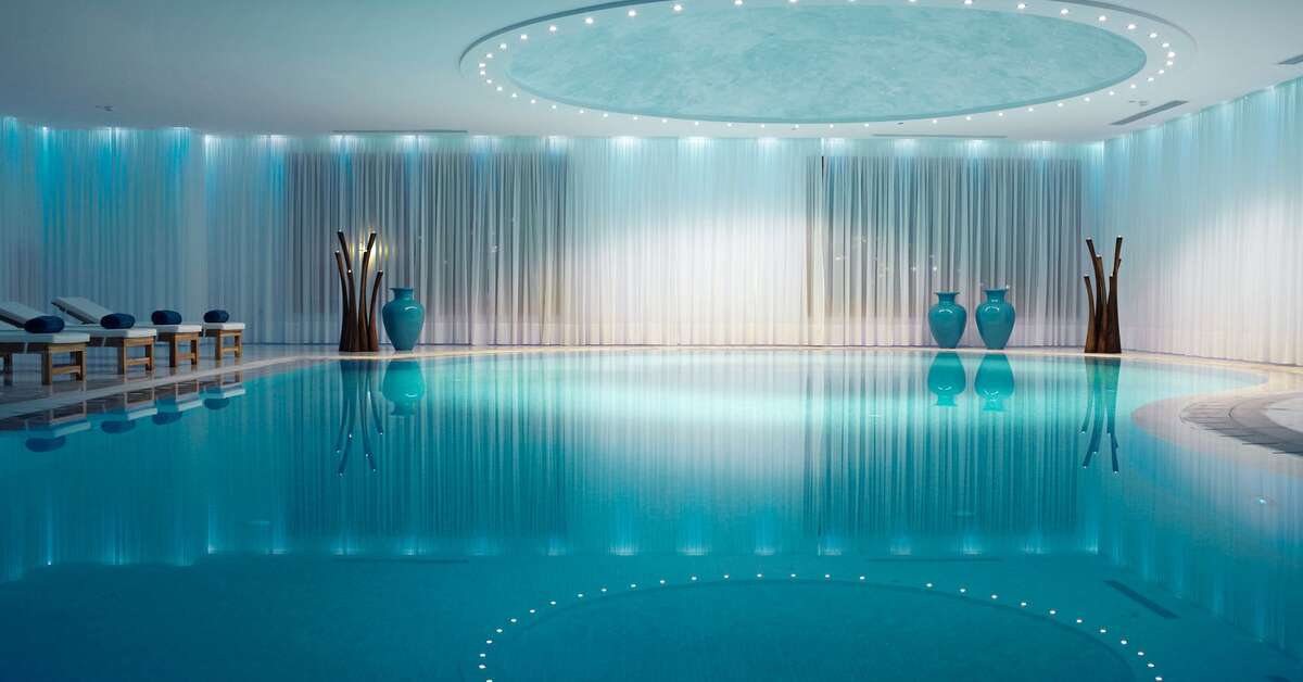 Een foto van het zwembad bij Mitsis Blue Domes Exclusive Resort & Spa