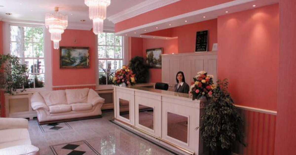 Een foto van het interieur van Hotel Alexandra