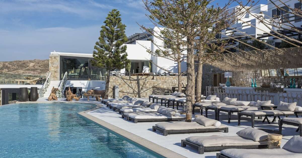 Een foto van een overzicht van Myconian Utopia Relais & Chateaux