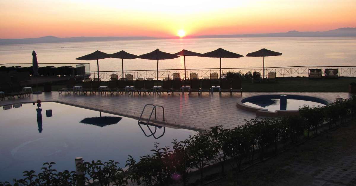 Een foto van het zwembad bij Aegean Blue Studios