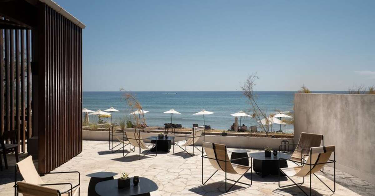 Een foto van het terras bij Domes of Corfu