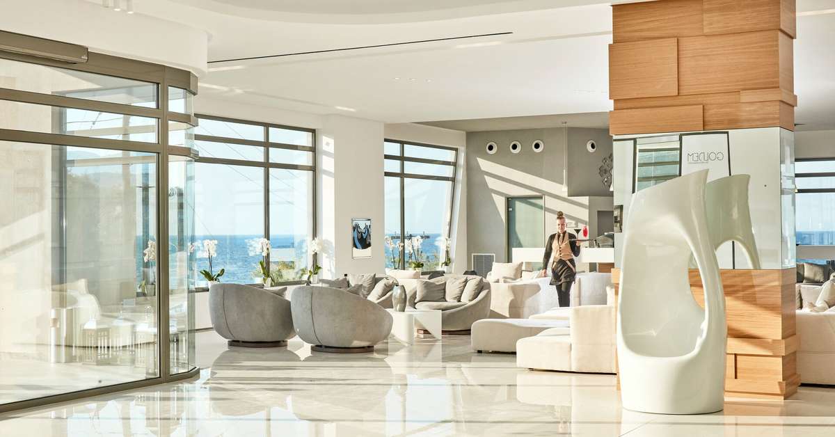 Een foto van het interieur van Lesante Blu