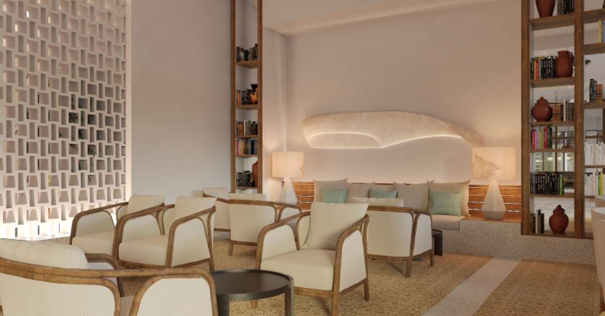 Een foto van het interieur van H10 Puerto Poniente