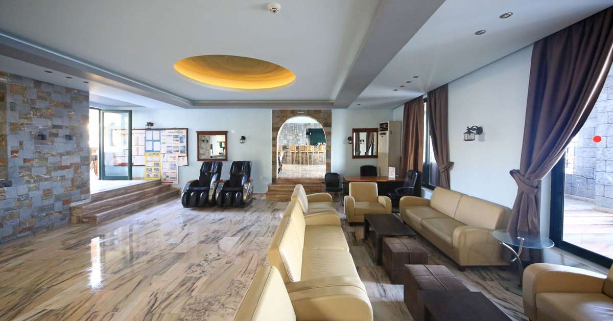 Een foto van het interieur van Diogenis Blue Palace