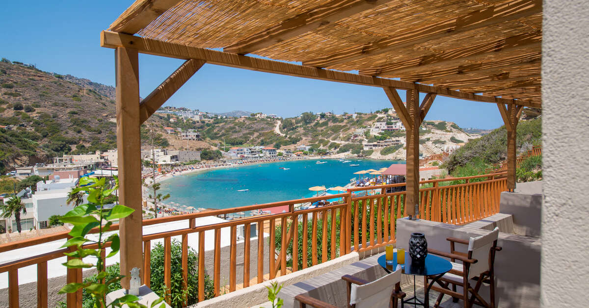 Een foto van het terras bij Lygaria Beach Hotel