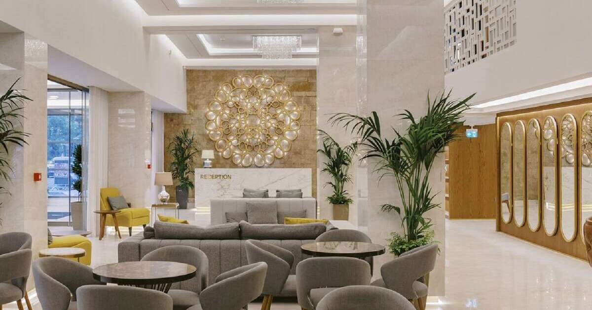 Een foto van het interieur van Acandia Hotel