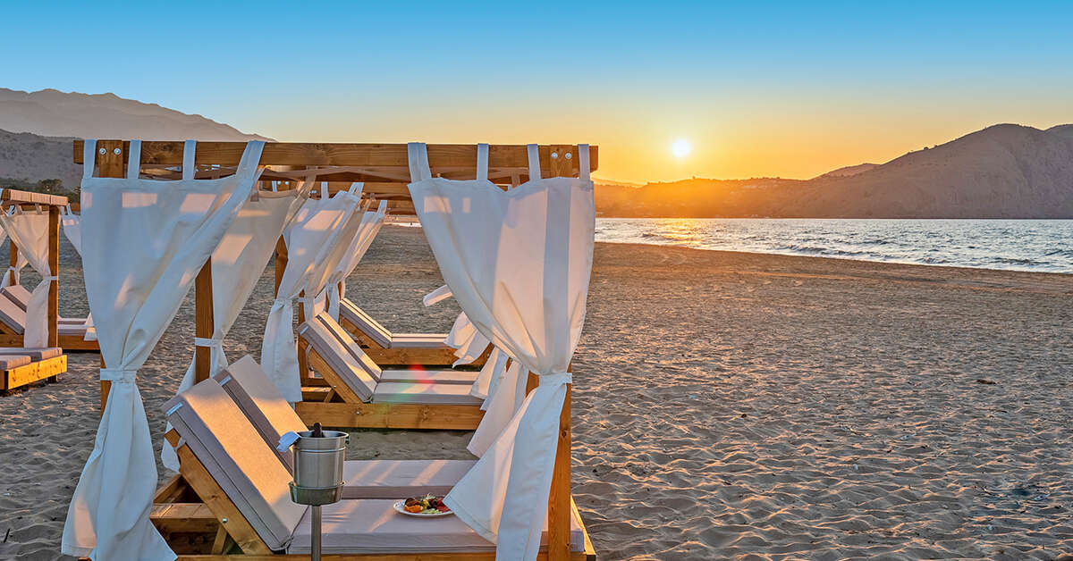 Ein Foto vom Strand beim Georgioupolis Suites