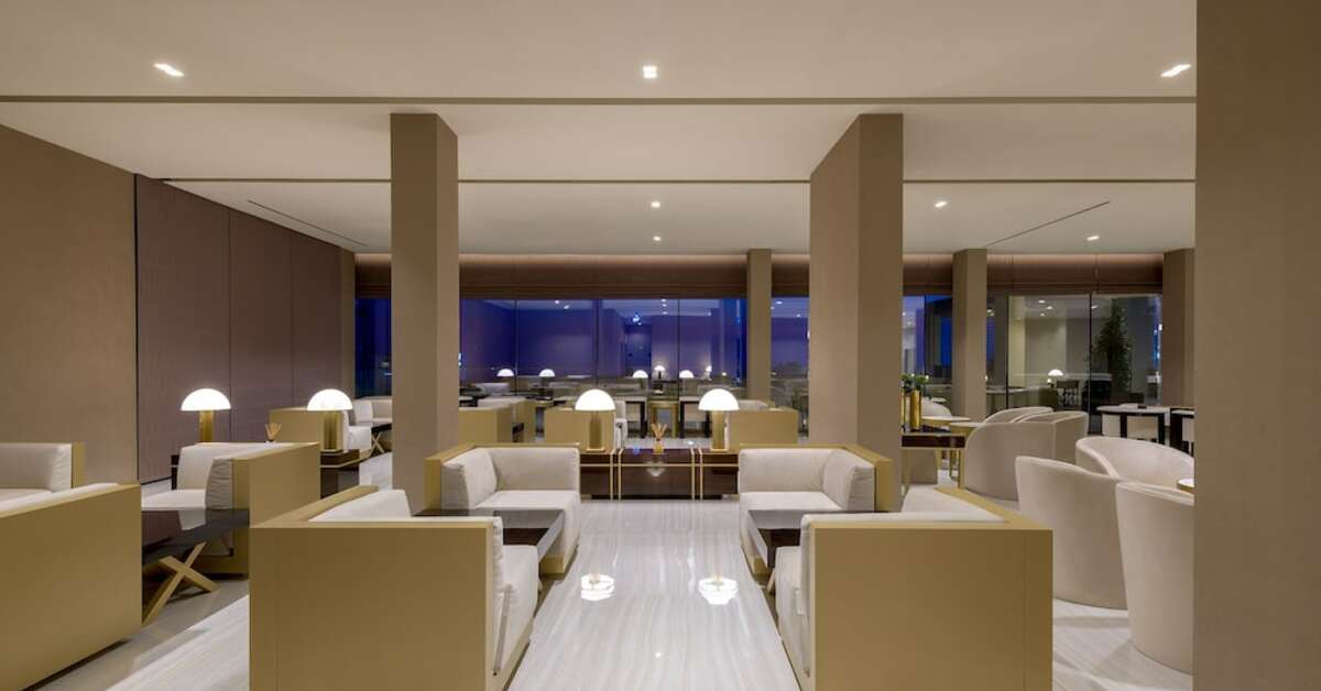 Een foto van het interieur van Amarande Hotel