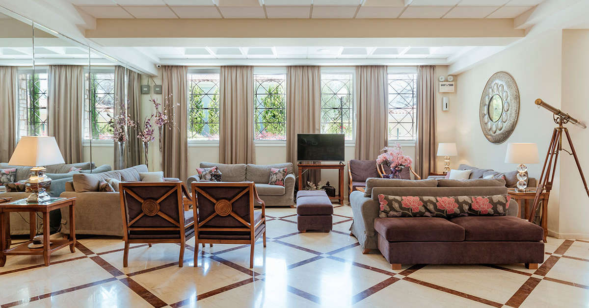 Een foto van het interieur van Hotel Akti Taygetos
