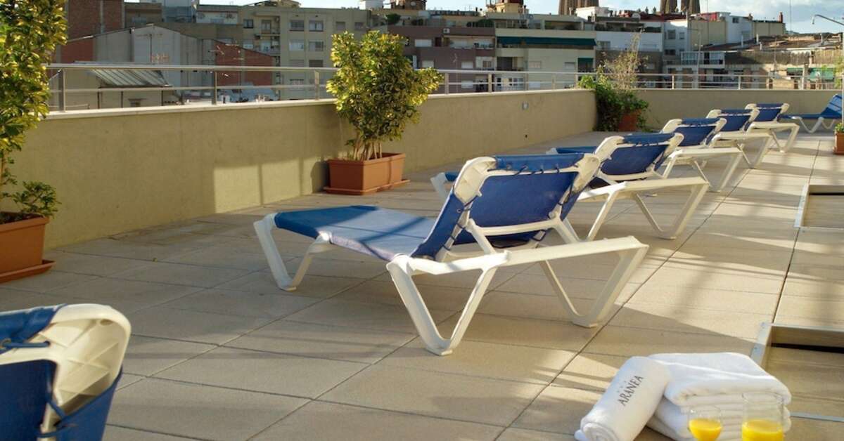 Ein Foto von der Terrasse im Best Aranea